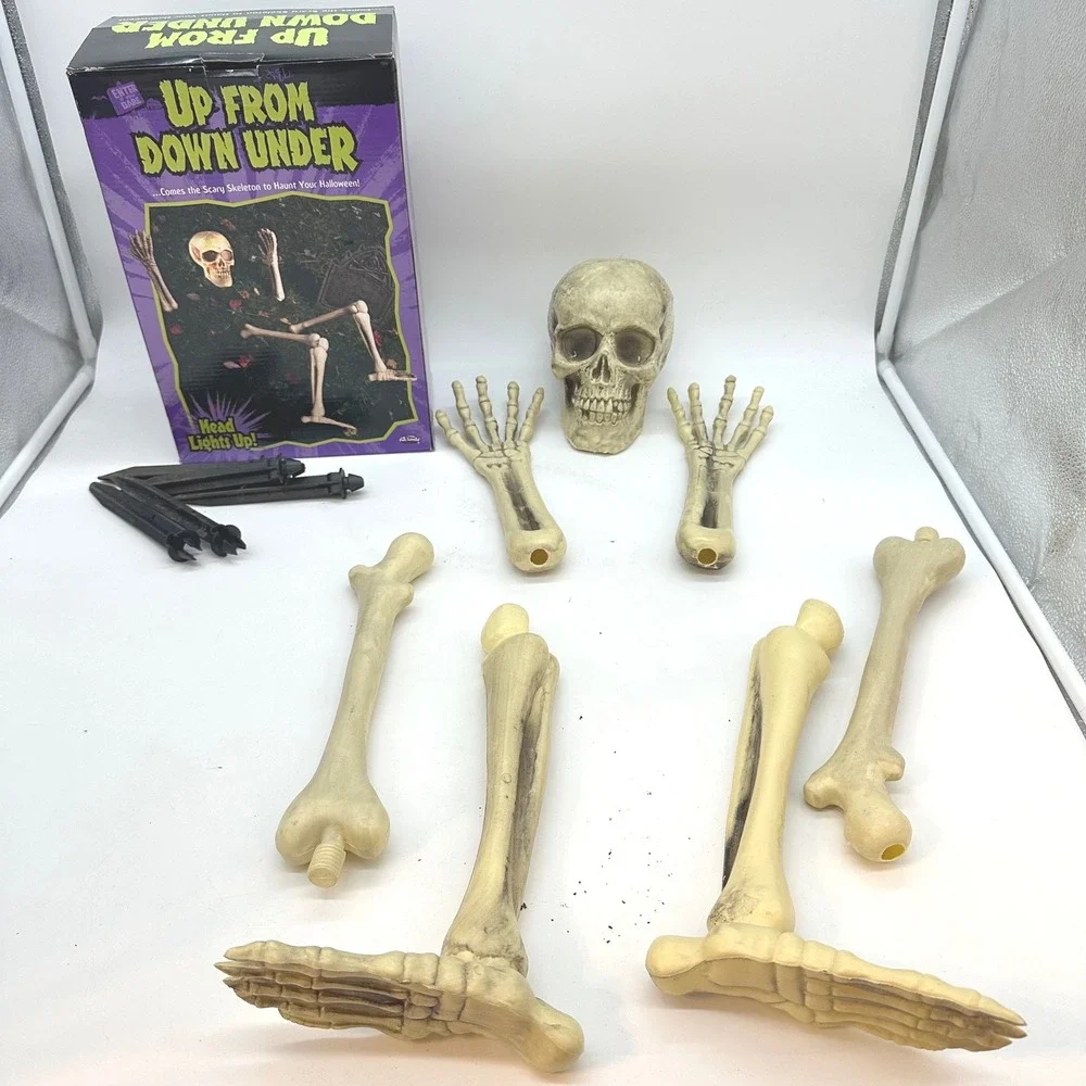 Fun World Halloween Skeleton Groundbreaker Up From Down Under Light Up Eyes 12pc